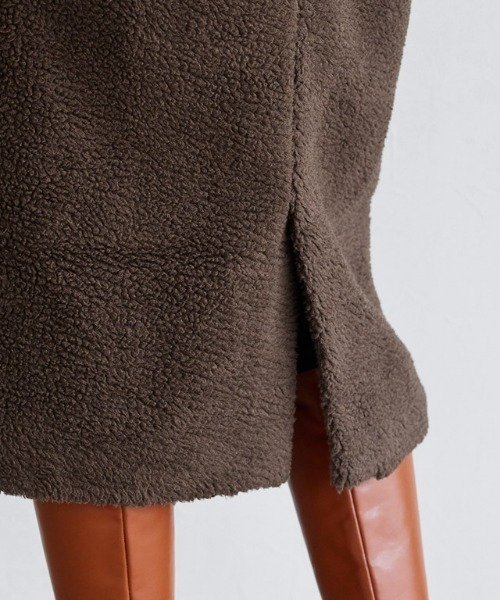 Pierrot（ピエロ）の「ノーカラーボアコート（ノーカラーコート・レディース・ブラウン/ブラック/アイボリー・M/L）」の20枚目の写真