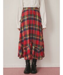 merry jenny | チェックフリルフレアスカート(スカート)