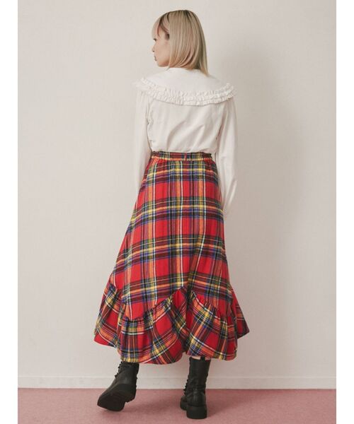 merry jenny(メリージェニー)の「チェックフリルフレアスカート(スカート・レディース・レッド/グリーン・FREE)」の5枚目の写真