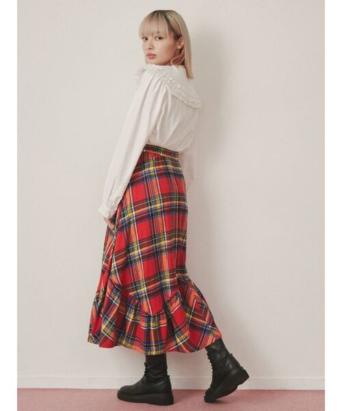 merry jenny(メリージェニー)の「チェックフリルフレアスカート(スカート・レディース・レッド/グリーン・FREE)」の6枚目の写真