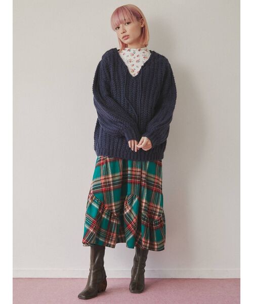 merry jenny(メリージェニー)の「チェックフリルフレアスカート(スカート・レディース・レッド/グリーン・FREE)」の18枚目の写真