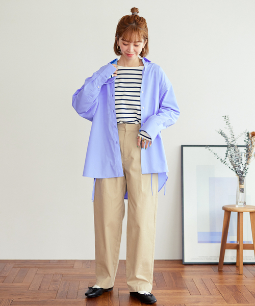 B.C STOCK(ベーセーストック)の「サイドオープンシャツ*(シャツ/ブラウス・レディース・ホワイト/グリーン/ブルー系その他/イエロー・FREE)」の15枚目の写真