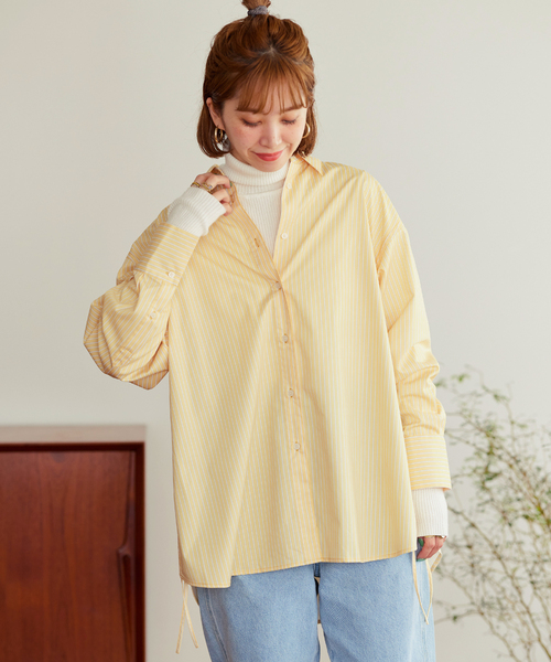 B.C STOCK(ベーセーストック)の「サイドオープンシャツ*(シャツ/ブラウス・レディース・ホワイト/グリーン/ブルー系その他/イエロー・FREE)」の19枚目の写真