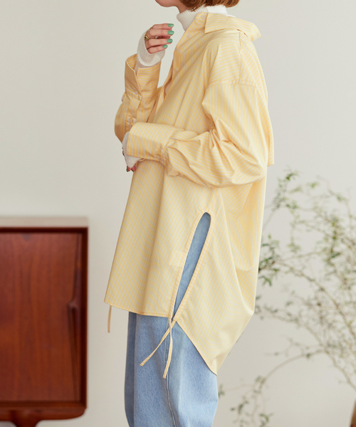 B.C STOCK(ベーセーストック)の「サイドオープンシャツ*(シャツ/ブラウス・レディース・ホワイト/グリーン/ブルー系その他/イエロー・FREE)」の20枚目の写真