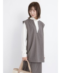 Samansa Mos2 blue | 柄アソートVネックベスト（セットアップ可）(ベスト)