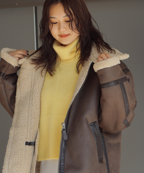 Alpha Industries(アルファインダストリーズ)の「【ALPHA INDUSTRIES / アルファ インダストリーズ】フェイクムートン(ムートンコート・レディース・ブラウン/ブラック・FREE)」の15枚目の写真