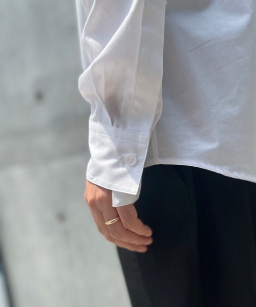 sulvam(サルバム)の「【sulvam / サルバム】Slash stand collar shirts / スラッシュスタンドカラーシャツ(シャツ/ブラウス・メンズ・ホワイト・MEDIUM)」の2枚目の写真