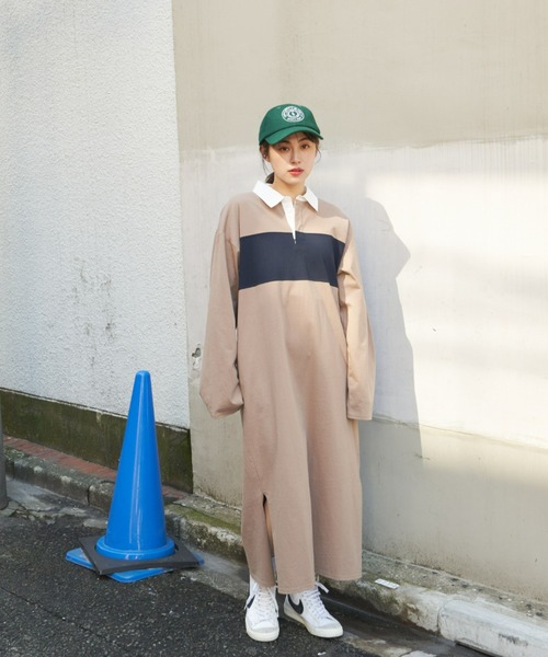 Auntie Rosa Holiday(アンティローザホリデー)の「オーバーサイズラガーシャツワンピース(ワンピース・レディース・チャコールグレー/ベージュ/ネイビー・FREE)」の10枚目の写真