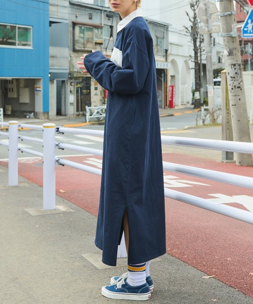 セール】オーバーサイズラガーシャツワンピース（ワンピース）｜Auntie