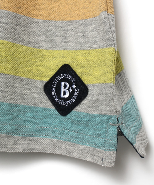 B:MING by BEAMS（ビーミングバイビームス）の「ビーミング by ビームス / マルチボーダー カノコポロ（ポロシャツ・キッズ・ホワイト/グレー・100/110/120/130/80/90）」の11枚目の写真