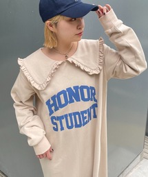 ビッグカラーロゴスウェットワンピース