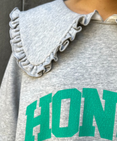 CIAOPANIC(チャオパニック)の「ビッグカラーロゴスウェットワンピース(ワンピース・レディース・グレー/グリーン/ベージュ・FREE)」の15枚目の写真