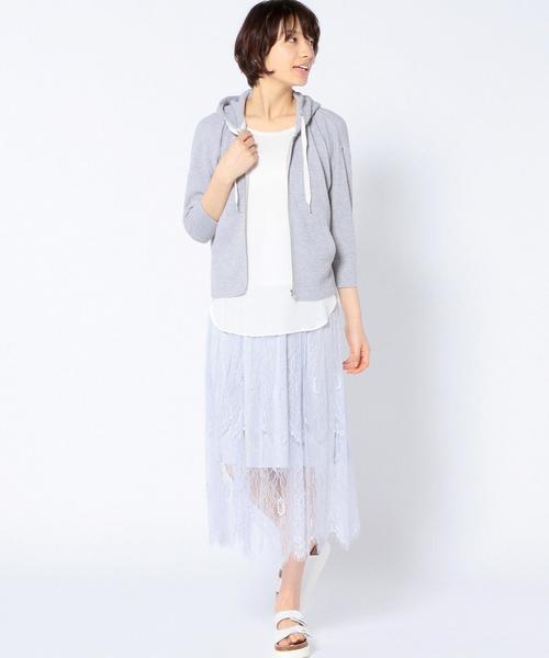 Another Edition(アナザーエディション)の「ワッフルパーカー/AEBC WAFFLE PK(パーカー・レディース・ホワイト/グレー・フリー)」の4枚目の写真