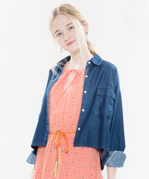 mystic | ショート丈デニムシャツ(シャツ/ブラウス)