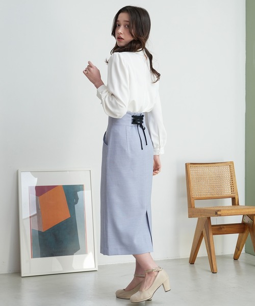 ASTORIA ODIER（アストリアオディール）の「リング付きボウタイブラウス（シャツ/ブラウス・レディース・ホワイト/ベージュ/ラベンダー/ピンクベージュ/ネイビー・SMALL/MEDIUM）」の9枚目の写真