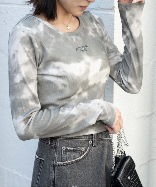 WEGO（ウィゴー）の「WEGO/ロゴ刺繍リブロンT（Tシャツ/カットソー・レディース・ホワイト/その他1・FREE）」の2枚目の写真