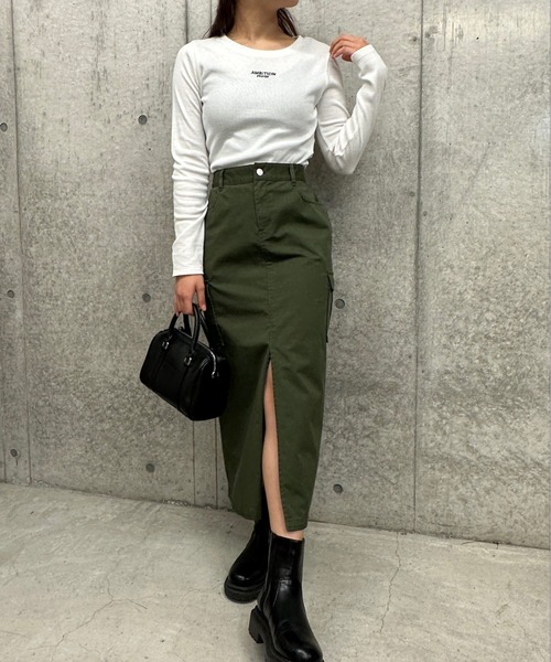 WEGO（ウィゴー）の「WEGO/ロゴ刺繍リブロンT（Tシャツ/カットソー・レディース・ホワイト/その他1・FREE）」の3枚目の写真