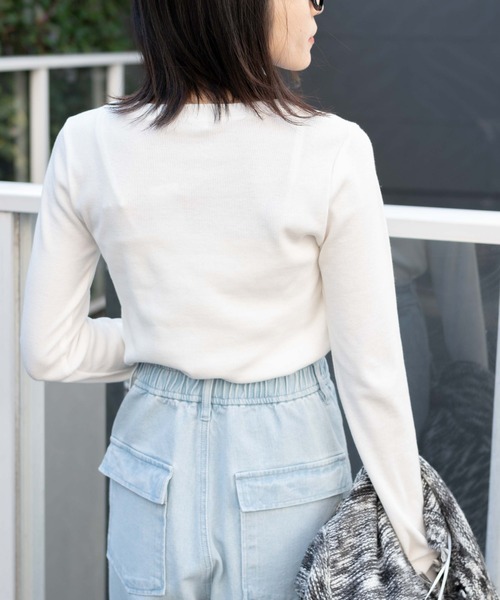 WEGO（ウィゴー）の「WEGO/ロゴ刺繍リブロンT（Tシャツ/カットソー・レディース・ホワイト/その他1・FREE）」の10枚目の写真