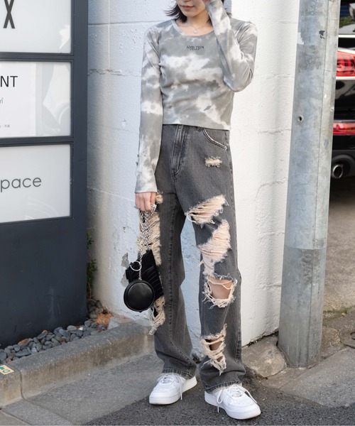 WEGO（ウィゴー）の「WEGO/ロゴ刺繍リブロンT（Tシャツ/カットソー・レディース・ホワイト/その他1・FREE）」の5枚目の写真