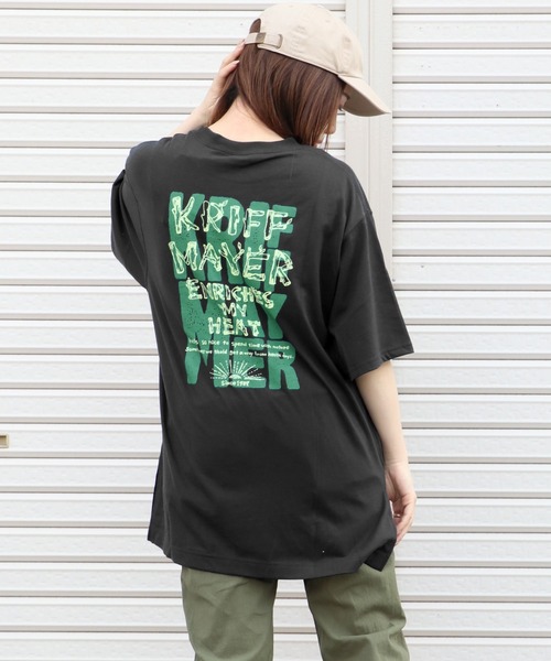KRIFF MAYER Lady's Collection(クリフメイヤーレディースコレクション)の「リサイクル天竺チュニックT(Tシャツ/カットソー・レディース・グリーン/ブラック/オフホワイト・MEDIUM/LARGE)」の3枚目の写真