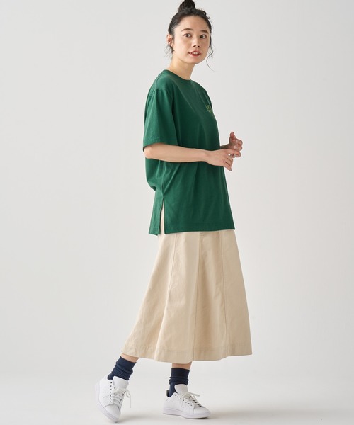 KRIFF MAYER Lady's Collection(クリフメイヤーレディースコレクション)の「リサイクル天竺チュニックT(Tシャツ/カットソー・レディース・グリーン/ブラック/オフホワイト・MEDIUM/LARGE)」の9枚目の写真