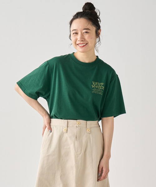KRIFF MAYER Lady's Collection(クリフメイヤーレディースコレクション)の「リサイクル天竺チュニックT(Tシャツ/カットソー・レディース・グリーン/ブラック/オフホワイト・MEDIUM/LARGE)」の11枚目の写真