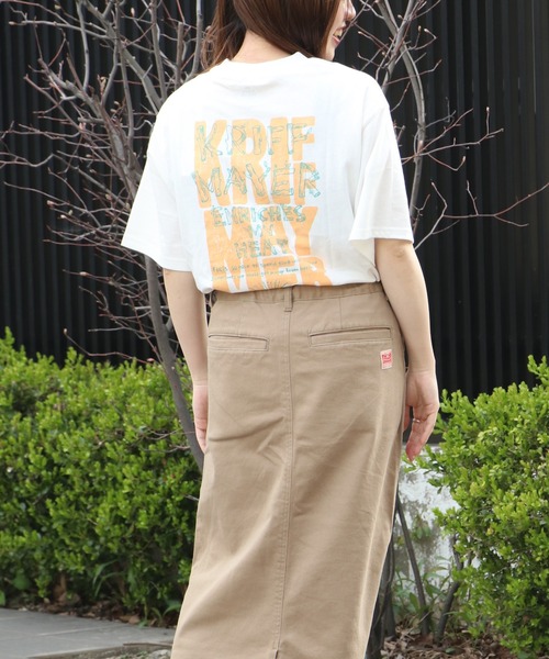KRIFF MAYER Lady's Collection(クリフメイヤーレディースコレクション)の「リサイクル天竺チュニックT(Tシャツ/カットソー・レディース・グリーン/ブラック/オフホワイト・MEDIUM/LARGE)」の6枚目の写真