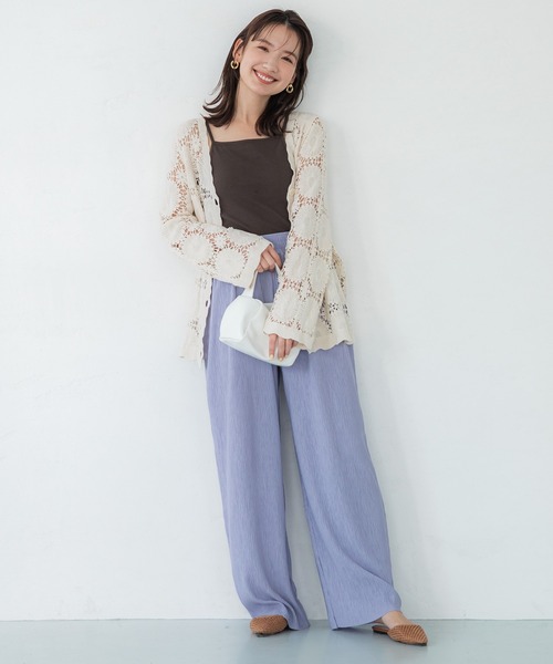 coca(coca)(コカ)の「かぎ編みVネックカーディガン(カーディガン/ボレロ・レディース・アイボリー・ONE SIZE)」の3枚目の写真