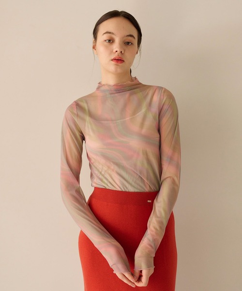 TINA：JOJUN（ティーナジョジュン）の「オリジナルプリント シアーカットソー TINA：JOJUN（Tシャツ/カットソー・レディース・レインボー・M）」の5枚目の写真