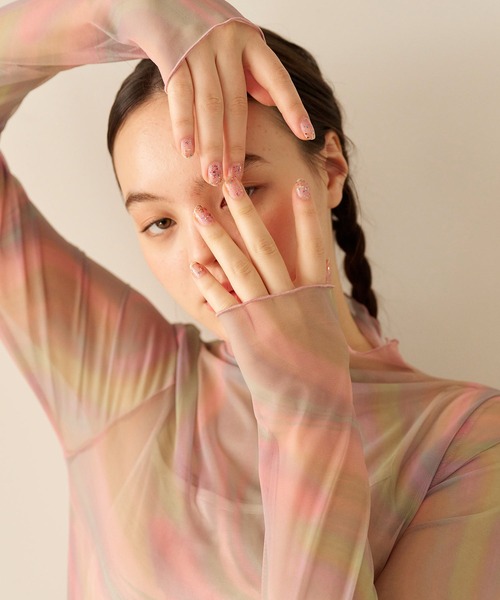 TINA：JOJUN（ティーナジョジュン）の「オリジナルプリント シアーカットソー TINA：JOJUN（Tシャツ/カットソー・レディース・レインボー・M）」の3枚目の写真