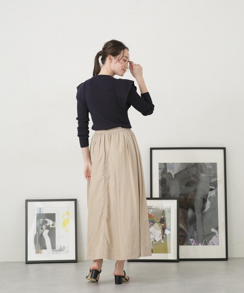 NANO universe（ナノユニバース）の「LB.04/ショルダー切り替えデザインニットトップス（ニット/セーター・レディース・パープル/ライトベージュ/ダークネイビー・FREE）」の13枚目の写真