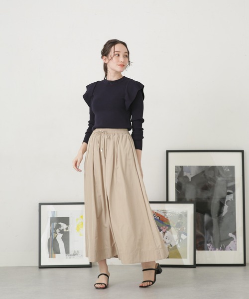 NANO universe（ナノユニバース）の「LB.04/ショルダー切り替えデザインニットトップス（ニット/セーター・レディース・パープル/ライトベージュ/ダークネイビー・FREE）」の6枚目の写真