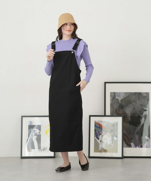 NANO universe（ナノユニバース）の「LB.04/ショルダー切り替えデザインニットトップス（ニット/セーター・レディース・パープル/ライトベージュ/ダークネイビー・FREE）」の8枚目の写真