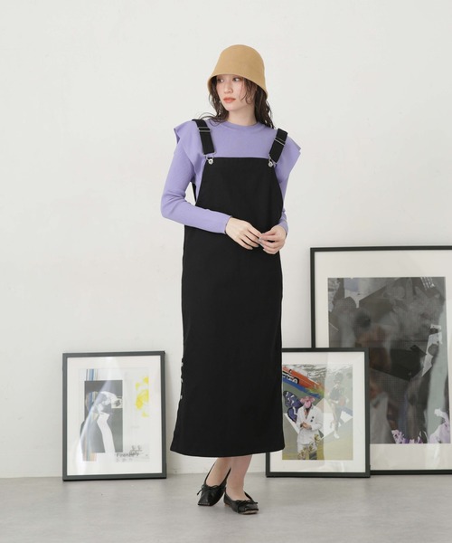 NANO universe（ナノユニバース）の「LB.04/ショルダー切り替えデザインニットトップス（ニット/セーター・レディース・パープル/ライトベージュ/ダークネイビー・FREE）」の16枚目の写真