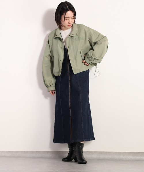 cepo(セポ)の「ハイネック ワッシャーショートブルゾン(ブルゾン・レディース・ベージュ/オフホワイト/オリーブ・M)」の3枚目の写真