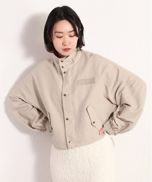 cepo(セポ)の「ハイネック ワッシャーショートブルゾン(ブルゾン・レディース・ベージュ/オフホワイト/オリーブ・M)」の5枚目の写真