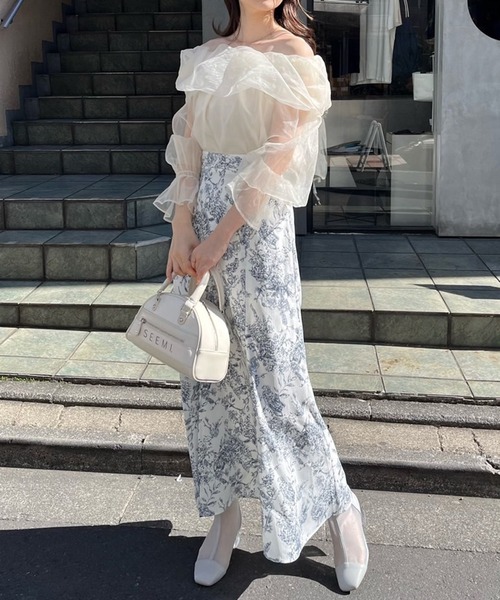 one after another NICE CLAUP(ワンアフターアナザーナイスクラップ)の「【新色追加】クロスバックリボンスカート(スカート・レディース・ホワイト系その他/ブルー系その他/ドット/アイボリー・SMALL/MEDIUM)」の12枚目の写真