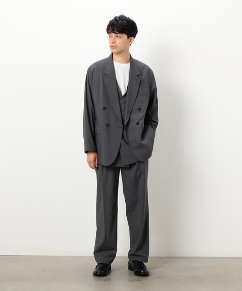 COMME CA ISM(コムサイズム)の「【セットアップ対応】ウォッシャブル リサイクル かすりチェック トロ パンツ(スラックス・メンズ・ネイビー/ライトグレー/グレー・M/S/L)」の8枚目の写真