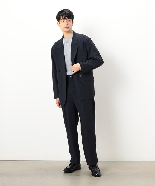 COMME CA ISM(コムサイズム)の「【セットアップ対応】ウォッシャブル リサイクル かすりチェック トロ パンツ(スラックス・メンズ・ネイビー/ライトグレー/グレー・M/S/L)」の12枚目の写真