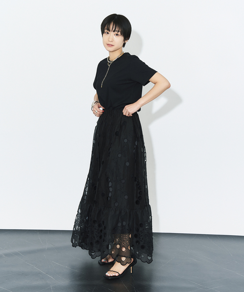 HARDY NOIR（アルディーノアール）の「超長綿別注天竺Tシャツ（Tシャツ/カットソー・レディース・ホワイト/ブラック・FREE）」の3枚目の写真