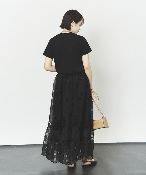 HARDY NOIR（アルディーノアール）の「超長綿別注天竺Tシャツ（Tシャツ/カットソー・レディース・ホワイト/ブラック・FREE）」の6枚目の写真