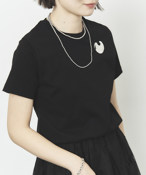 HARDY NOIR（アルディーノアール）の「超長綿別注天竺Tシャツ（Tシャツ/カットソー・レディース・ホワイト/ブラック・FREE）」の7枚目の写真