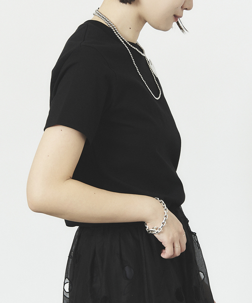 HARDY NOIR（アルディーノアール）の「超長綿別注天竺Tシャツ（Tシャツ/カットソー・レディース・ホワイト/ブラック・FREE）」の8枚目の写真