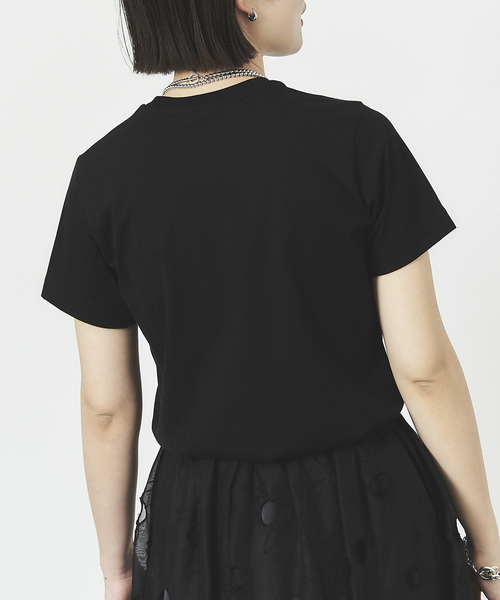 HARDY NOIR（アルディーノアール）の「超長綿別注天竺Tシャツ（Tシャツ/カットソー・レディース・ホワイト/ブラック・FREE）」の9枚目の写真