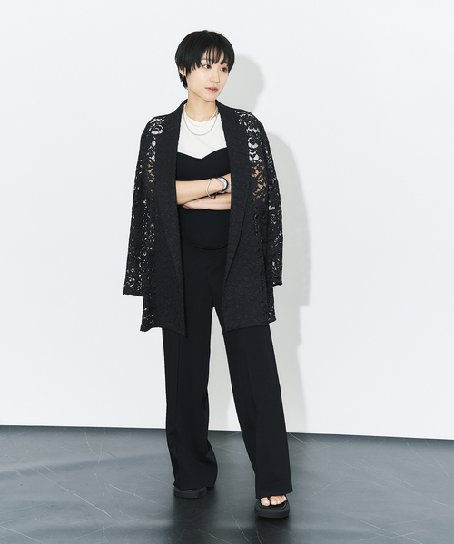 HARDY NOIR（アルディーノアール）の「超長綿別注天竺Tシャツ（Tシャツ/カットソー・レディース・ホワイト/ブラック・FREE）」の10枚目の写真