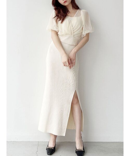 セルフォード CELFORD カシュクールニットコンビワンピース CELFORD