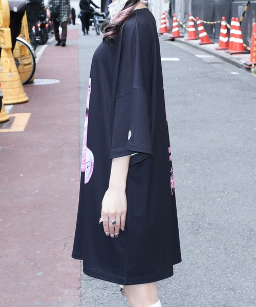 TRAVAS TOKYO（トラバス トウキョウ）の「『TRAVAS TOKYO/トラバス トーキョー』Furry bear BIG Tee/くまプリント半袖Tシャツ（Tシャツ/カットソー・レディース・パープル/ピンク/ホワイト/ブラック×パープル/ブラック×ピンク・FREE）」の16枚目の写真