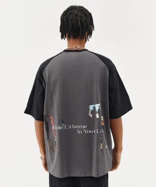Ressaca(レサーカ)の「オーバーサイズ ロゴプリント ラグランクルーネック半袖Tシャツ(Tシャツ/カットソー・メンズ・ホワイト/ホワイト×ブラック/ブラック/チャコールグレー・L/XL/XXL/M)」の18枚目の写真