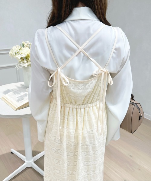apres jour(アプレジュール)の「フラワーレースキャミワンピース【ZOZOTOWN限定アイテム】(ワンピース・レディース・ブラック/アイボリー・X-LARGE/フリー)」の16枚目の写真