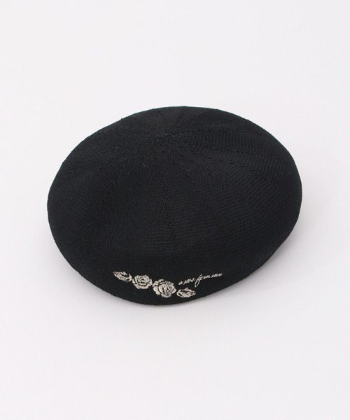 axes femme(アクシーズファム)の「ラメ刺繍入サーモベレー(ハンチング/ベレー帽・レディース・キナリ/ブラック/ピンク・FREE)」の14枚目の写真
